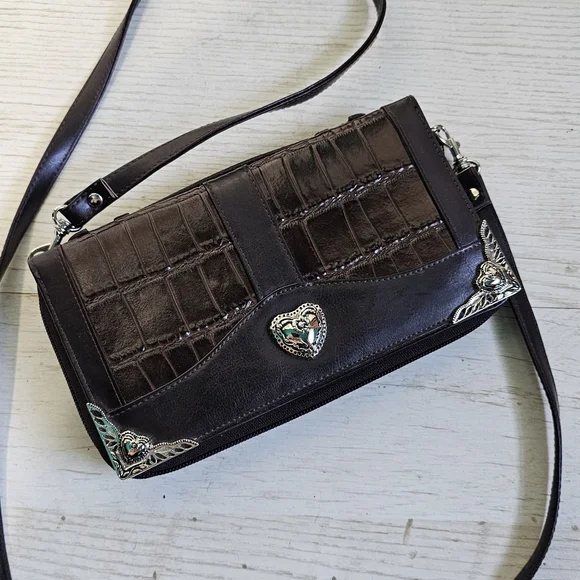 Elegant Brown Leather Women's Purse Clutch Organizer - Picture 5 of 16